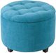 Olliix by Madison Park Blue Sasha Round Ottoman with Shoe Holder Insert-0