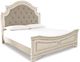 Signature Design by Ashley® Realyn 4-Piece Chipped White King Upholstered Panel Bed Set-1