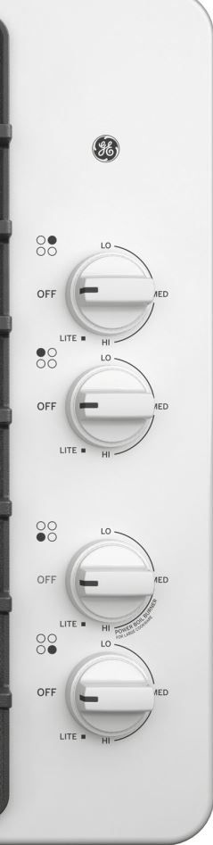 GE® 30" White Built In Gas Cooktop-1