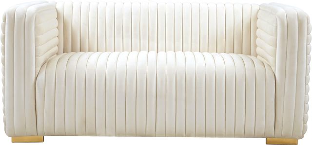 Meridian Furniture Ravish Cream Velvet Loveseat-1