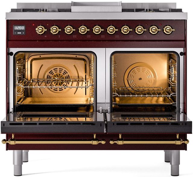 Ilve® Nostalgie II Series 40" Burgundy Pro Style Dual Fuel Range-1