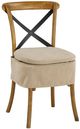 Forty West Washable Oatmeal Short X-Back Dining Side Chair-0
