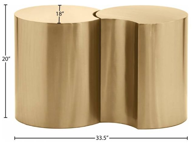 Meridian Furniture Dimple 2-Piece Gold 20" Modular Nesting End Table Set-2