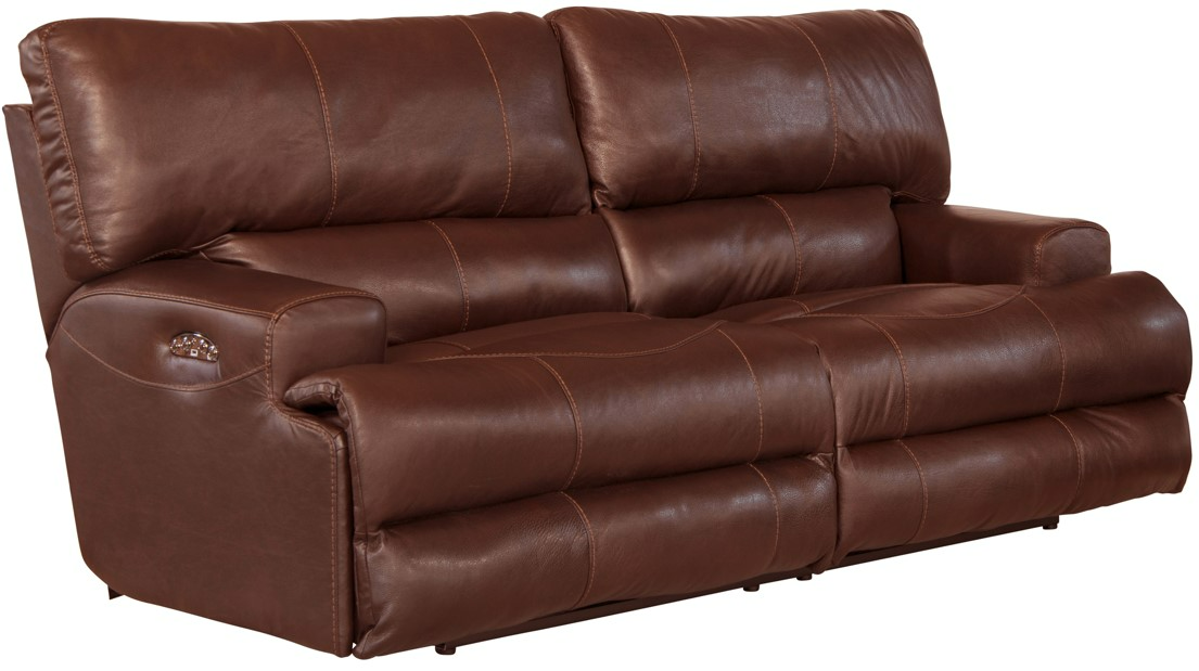 Catnapper Wembley Leather Power Lay Flat Reclining Sofa with Power Adjustable Headrest Johnson s Furniture Appliances