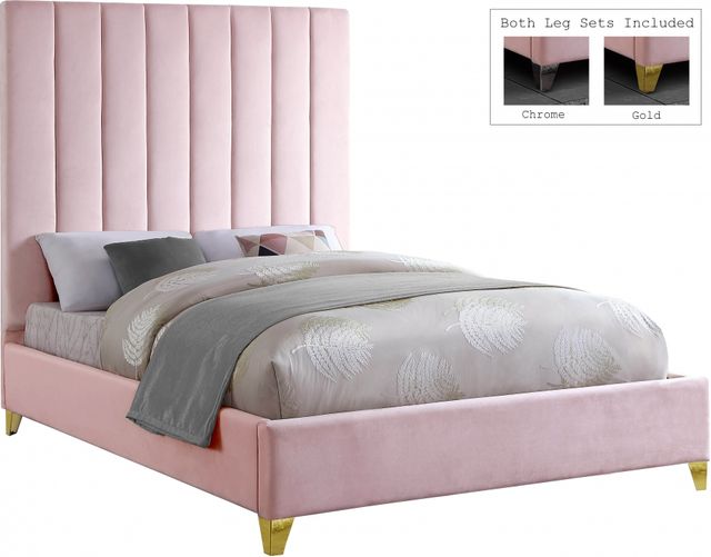 Meridian Furniture Via Pink Queen Bed-0