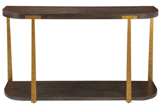 Uttermost® Palisade Walnut Console Table with Antique Gold Frame-3
