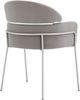 Armen Living Portia 2-Piece Brushed Stainless Steel/Gray Dining Arm Chair Set-4