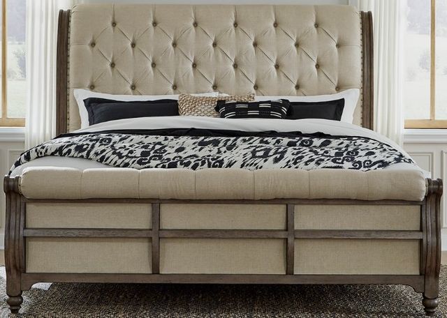 Liberty Furniture Americana Farmhouse Beige/Dusty Taupe King Sleigh Bed-0