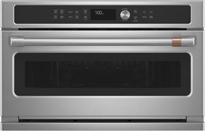 front view of the Café™ 1.7 Cu. Ft. Stainless Steel Built In Microwave/Convection