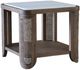 A.R.T. Furniture® Albers White End Table with Natural Walnut Base-0