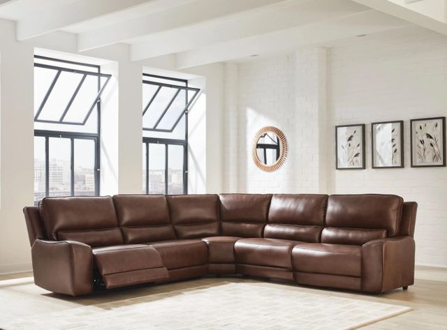 Signature Design by Ashley® DeepWakes 5-Piece Canyon Power Reclining Curved Sectional-1