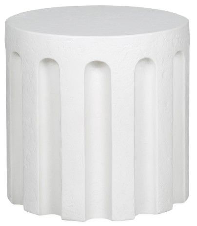 Moe's Home Collection Eris White Concrete Outdoor Accent Table-0