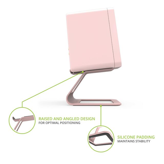 Kanto Elevated Desk Top Matte Pink Speaker Stand Set-2