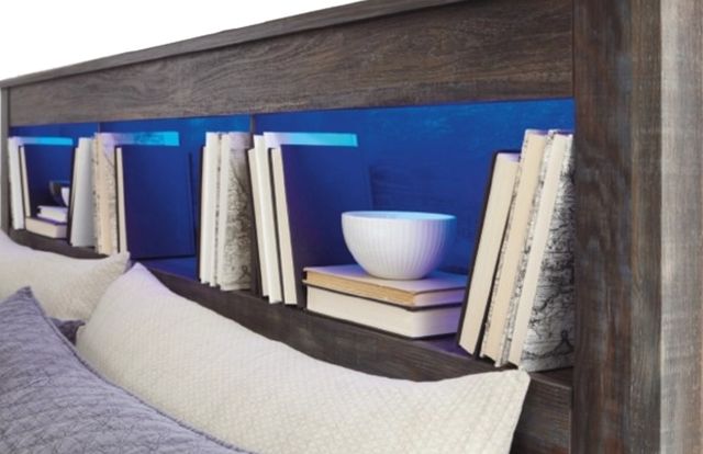 Signature Design by Ashley® Drystan Brown Queen Bookcase Headboard-3