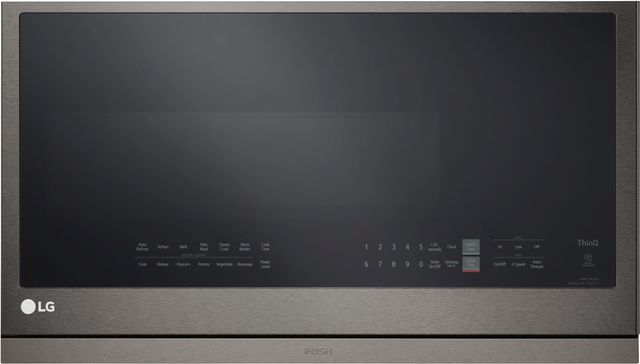 LG 30" 2.1 Cu. Ft. Fingerprint Resistant Black Stainless Steel Over the Range Microwave-0