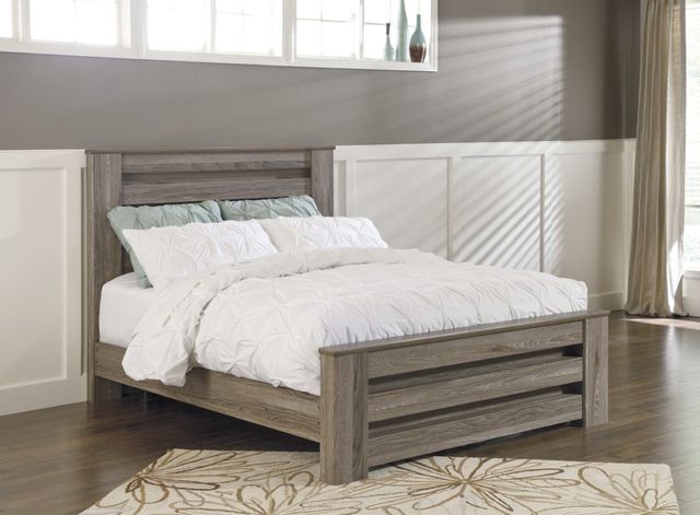 Signature Design by Ashley® Zelen Warm Gray Queen Panel Bed-2