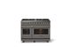 Viking® 5 Series 48" Damascus Gray Pro Style Dual Fuel (NG) Range with Brushed Brass Trim-3