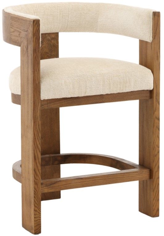 Dovetail Furniture Nadia Cream/Natural Counter Stool-0