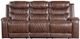 Homelegance® Putnam Brown Power Double Reclining Sofa with Center Drop-Down Cup Holders-2