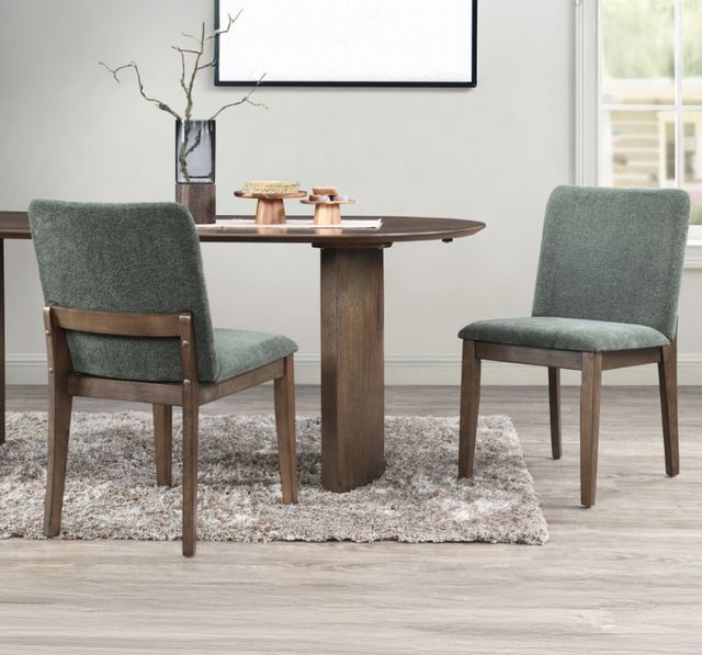 New Classic® Home Furnishings Kody Dark Walnut/Forest Green Dining Side Chair-1