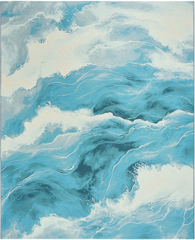 Nourison Home™ Color Splash Blue/Ivory 5'x7' Coastal Area Rug-0