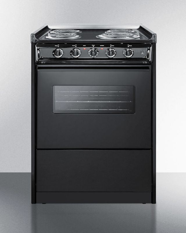 Summit® 24" Black Slide In Electric Range-1