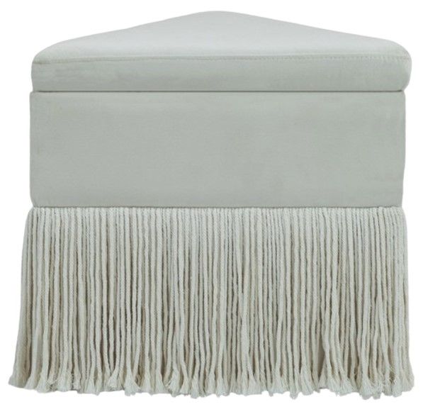 Meridian Furniture Trivoli Cream Upholstered Ottoman-2