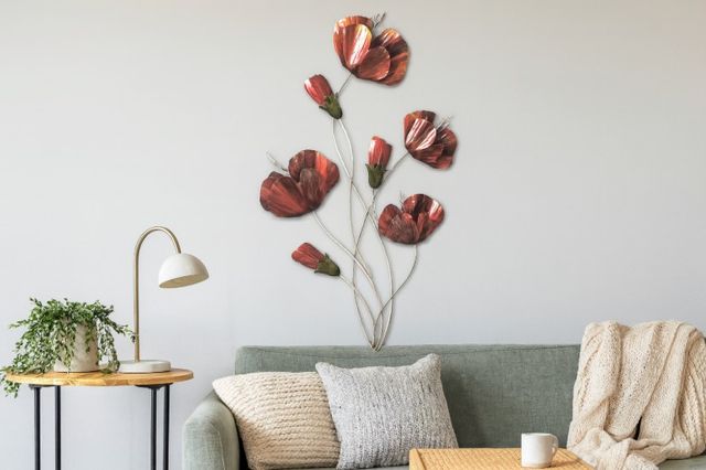 Classy Living Red Floral Wall Decor-1