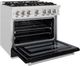 ZLINE Select 36" Satin Stainless Steel Convection Pro Style Gas Range with Black Matte Door-3