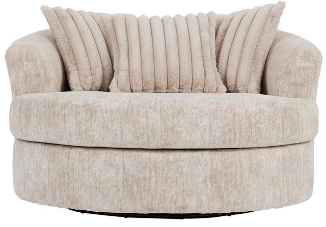 Hughes Furniture® 13650 Galactic Parchment Barrel Swivel Chair-1
