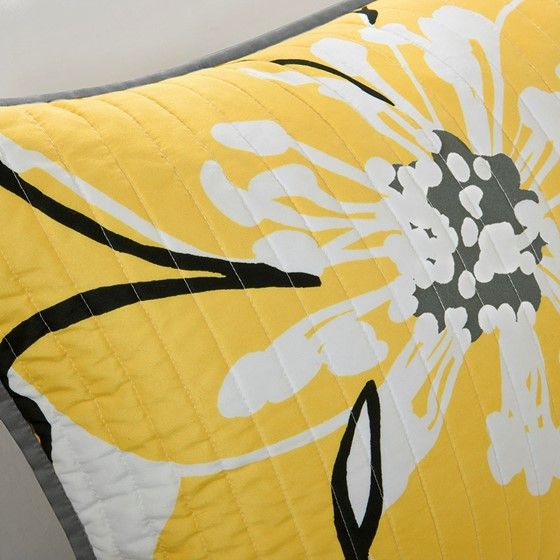 Olliix by Mi Zone Allison Yellow Twin/Twin Extra Large Reversible Coverlet Set-2
