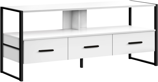Monarch Specialties Inc. Black/White TV Stand-0