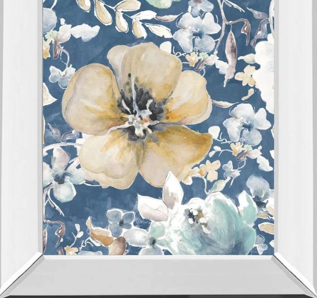 Classy Art Indigo Beautiful I by PatriciaPinto Mirror Framed Wall Art-1