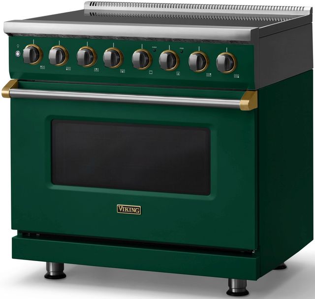 Viking® 5 Series 36" Ivy Pro Style Induction Range with Brushed Brass Trim-2