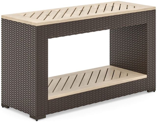 homestyles® Palm Springs Brown Outdoor Sofa Table with Removeable Top -0