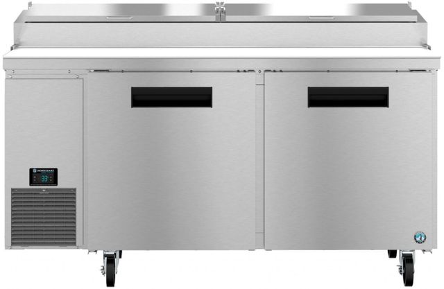 Hoshizaki 67" 19.29 Cu. Ft. Stainless Steel wo Section Pizza Prep Table Refrigerator-0