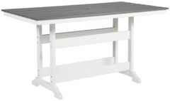 Signature Design by Ashley® Transville Gray Outdoor Counter Height Dining Table with White Base