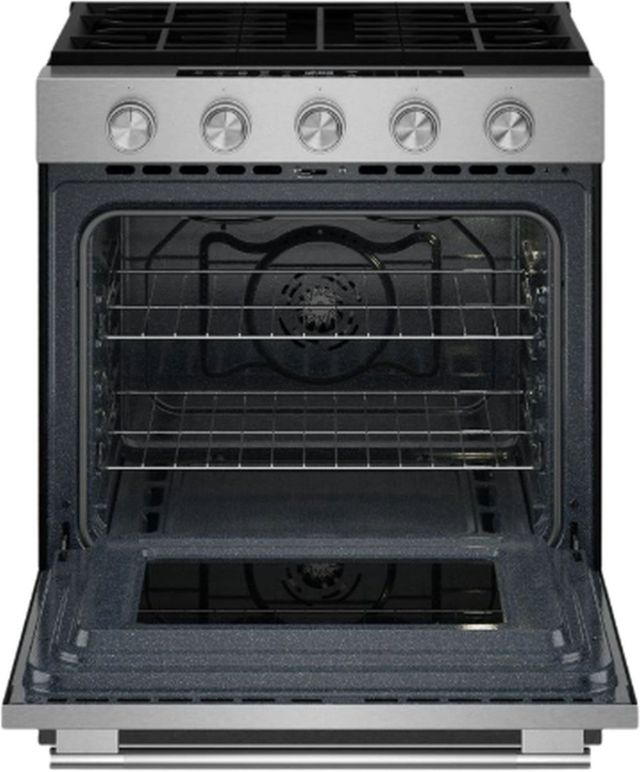KitchenAid® 30" PrintShield™ Stainless Smart Slide-in Gas Range with Convection Cooking Modes-1