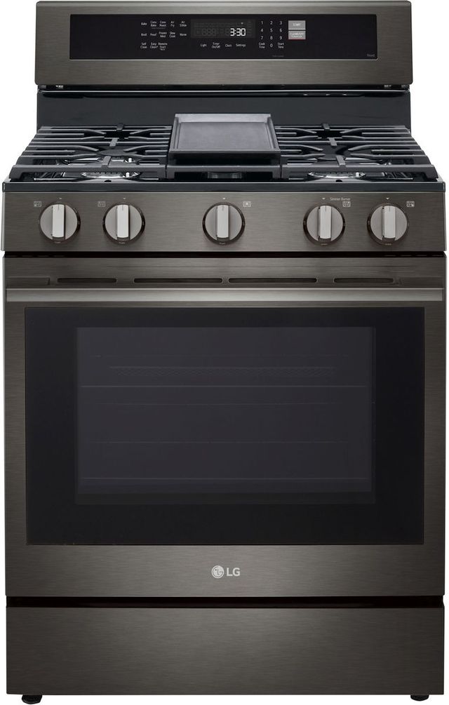 LG 30" Black Stainless Freestanding Gas Range with Probake Convection®, Air Fry, and EasyClean®-0