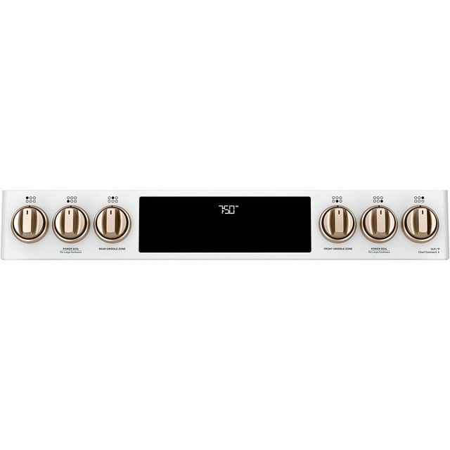 Café™ 30" Matte White Slide In Double Oven Gas Range-2