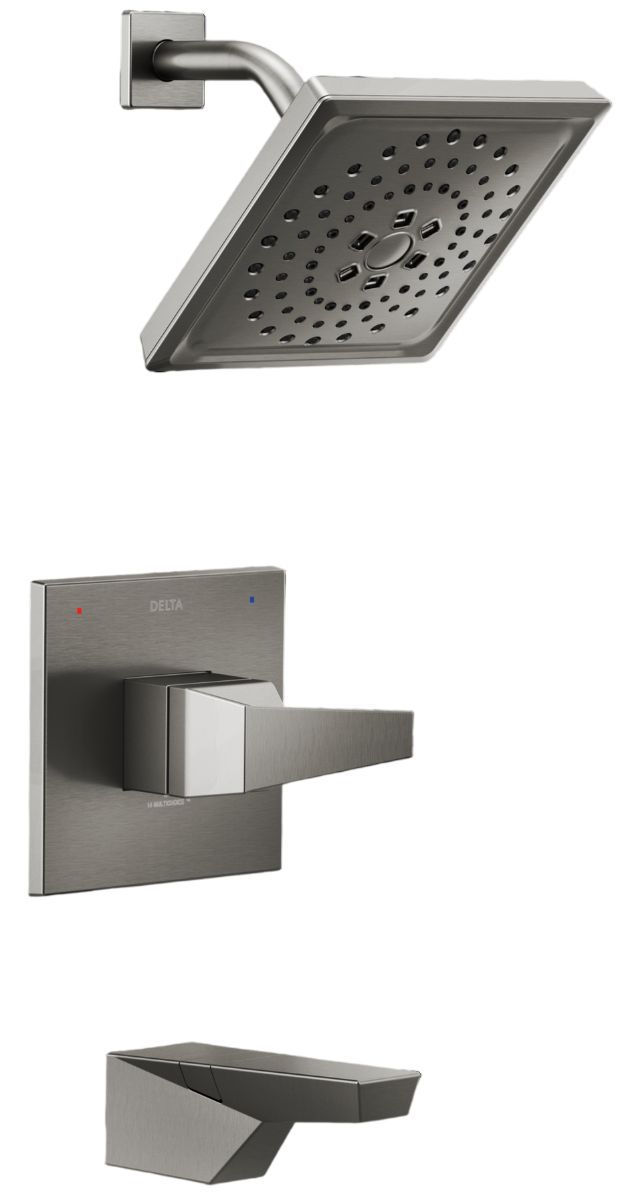 Delta Trillian® 14 Series Lumicoat® Black Stainless H2Okinetic Tub Shower Trim-0