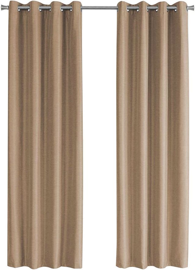 Monarch Specialties Inc. 2-Piece Brown 52" x 84" Solid Blackout Curtain Panel Set-0