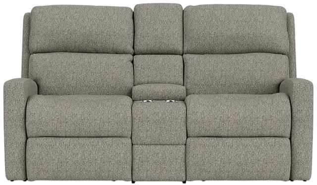 Flexsteel® Catalina Slate Manual Reclining Loveseat with Console-1