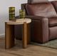 Flexsteel® Eclipse White Top Round End Table with Brown Base-4