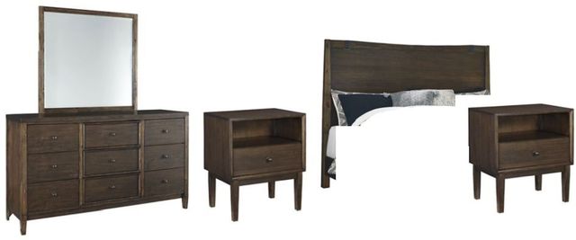 Signature Design by Ashley® Kisper 5-Piece Brown King/California King Panel Headboard Bed Set-0