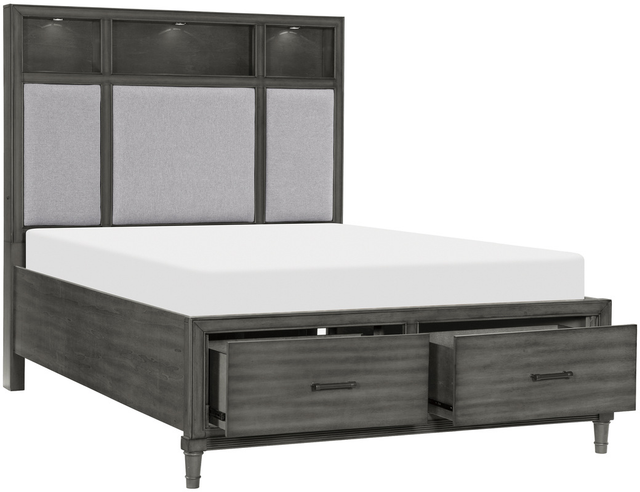 Homelegance® Wittenberry Gray/Pebble Queen Platform Storage Bed-0