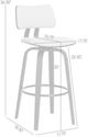 Armen Living Pico Black/Light Gray Swivel Counter Stool-2