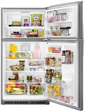 Whirlpool® 33" 21.3 Cu. Ft. Monochromatic Stainless Steel Top Freezer Refrigerator-3