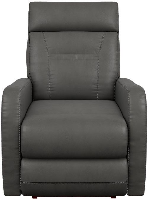 La-Z-Boy® Lennon Charcoal Leather Power Rocking Recliner with Headrest and Lumbar-1