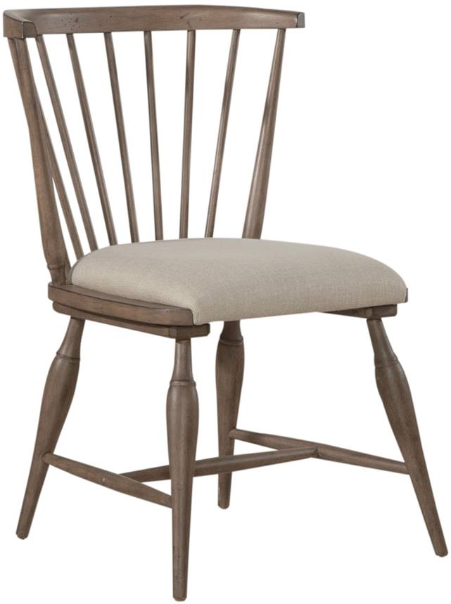 Liberty Furniture Americana Farmhouse Dusty Taupe Upholstered Seat Windsor Chair